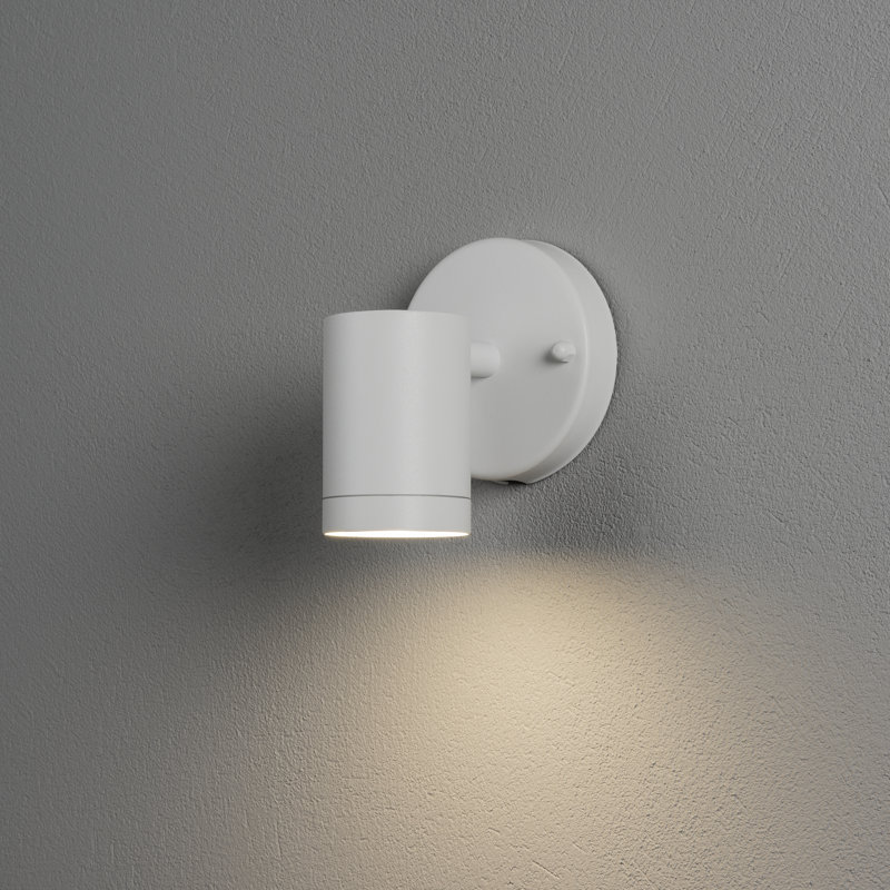 9.5cm H Integrated LED Outdoor Armed Sconce, White