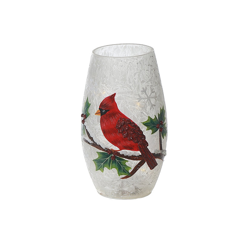 Vase givré en verre