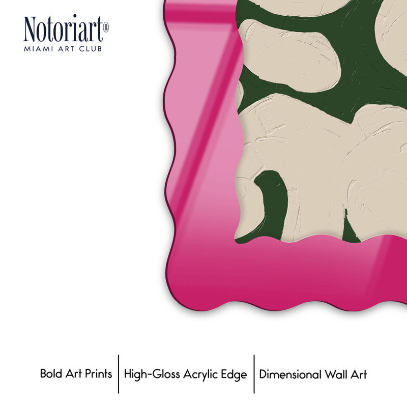 Cadre mural en acrylique gaucher par NOTORIART, 18.5" H x 13.5" W, Magenta, Wavy