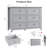 Grey 6 Drawer Dresser – 54" Wide Large Dresser with Deep Drawers & Metal Knobs, Modern Wooden Chest for Bedroom, Entryway, Hallway-413995893