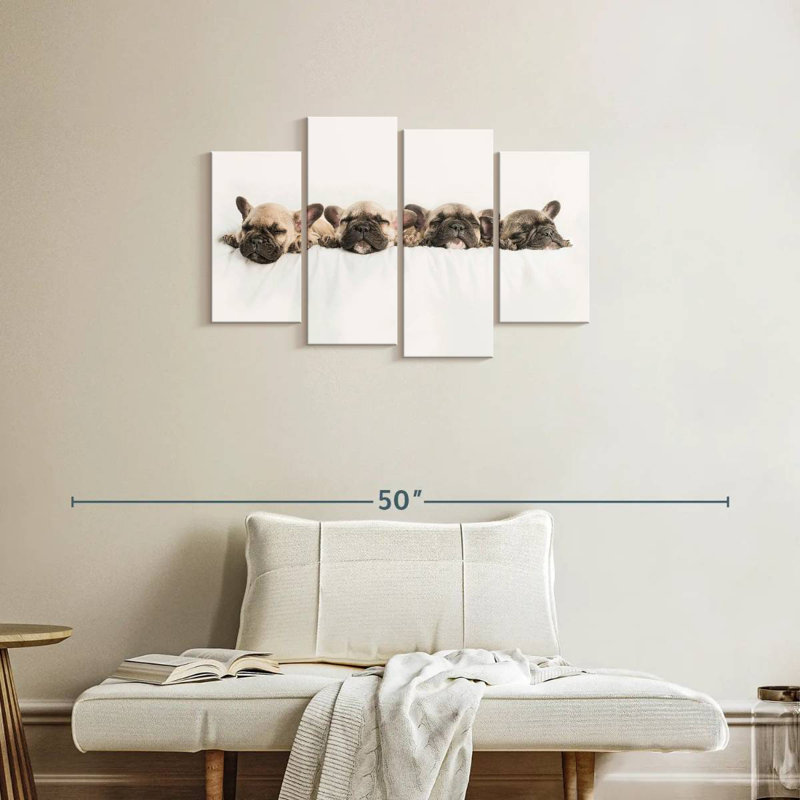Brampt Napping French Bulldogs, 22" H x 36" W