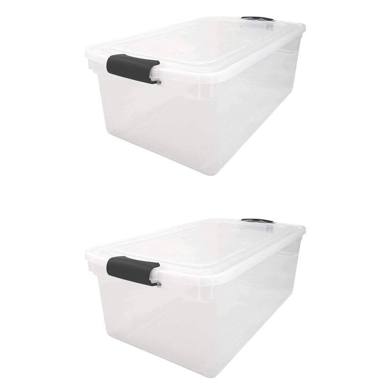 Bac de rangement empilable à usages multiples Homz, 66 pte, Gris