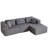 Versatile 100" W Cloud Sectional Sofa with Cup Holders - No Assembly Required, Perfect for Any Space-369156604