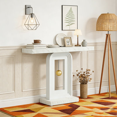 Modern Console Table Sofa Entryway Table with Gold Decor