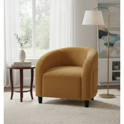 Chaises demi-tonneau en velours avec coussin moelleux
