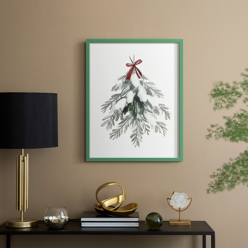 «Christmas Holiday Art DCCCLxxvii», reproduction d'art encadrée - bois massif, H 30 po x l 24 po, Vert