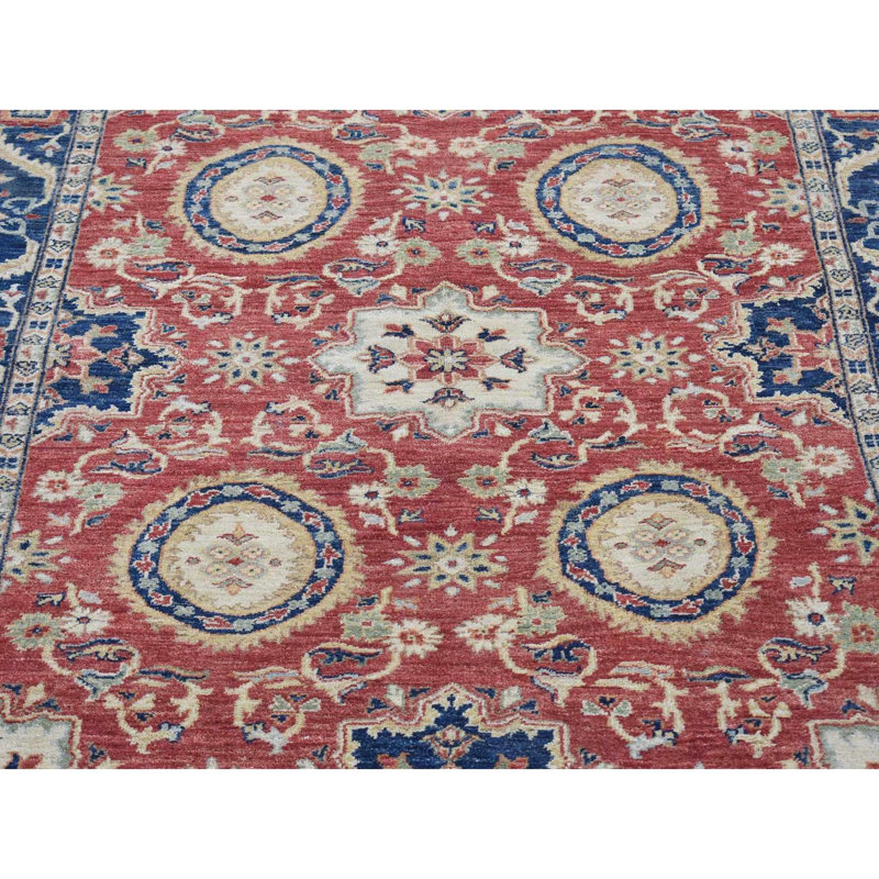 Tapis oriental rouge tomate 5 pi x 6 pi 6 po aux couleurs douces, motif Peshawar Mahal A43C2532D42D44D44CE9D0973850661F6C8