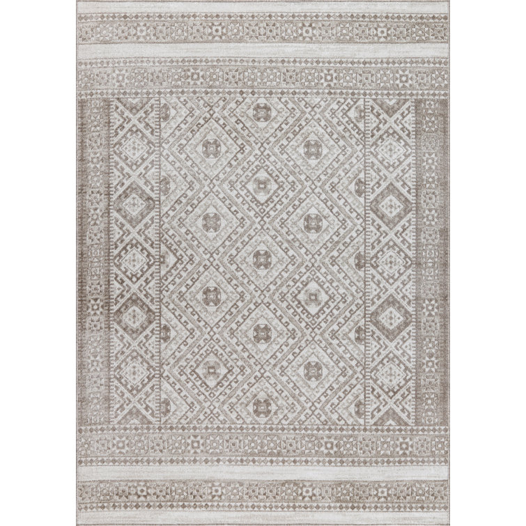 Machine Washable Alden Beige/Brown Rug
