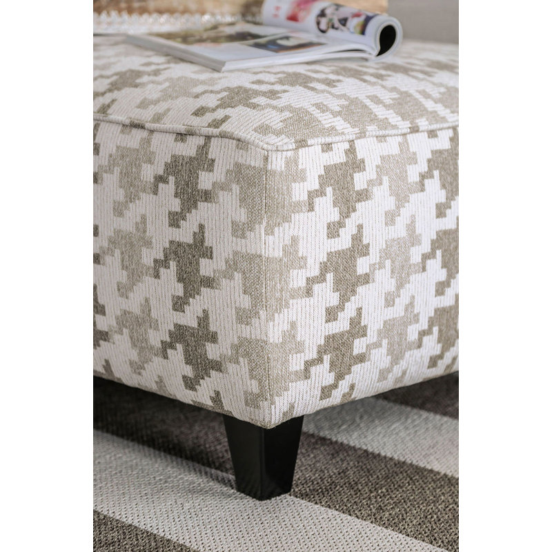 Transitional Style Square Upholstery Ottoman