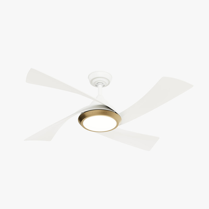 Casablanca 52 inch Vespucci ENERGY STAR® Damp Rated Ceiling Fan with Lights and Remote, White