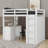 Twin Loft Bed With Drawers,Desk And Wardrobe-2124496879