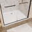 Aluminum Frame Material Double Sliding Opening Shower Door  - 1/4" (6Mm) Clear Tempered Glass With Explosion-Proof Film, Dual Stainless Steel Handles-122071583