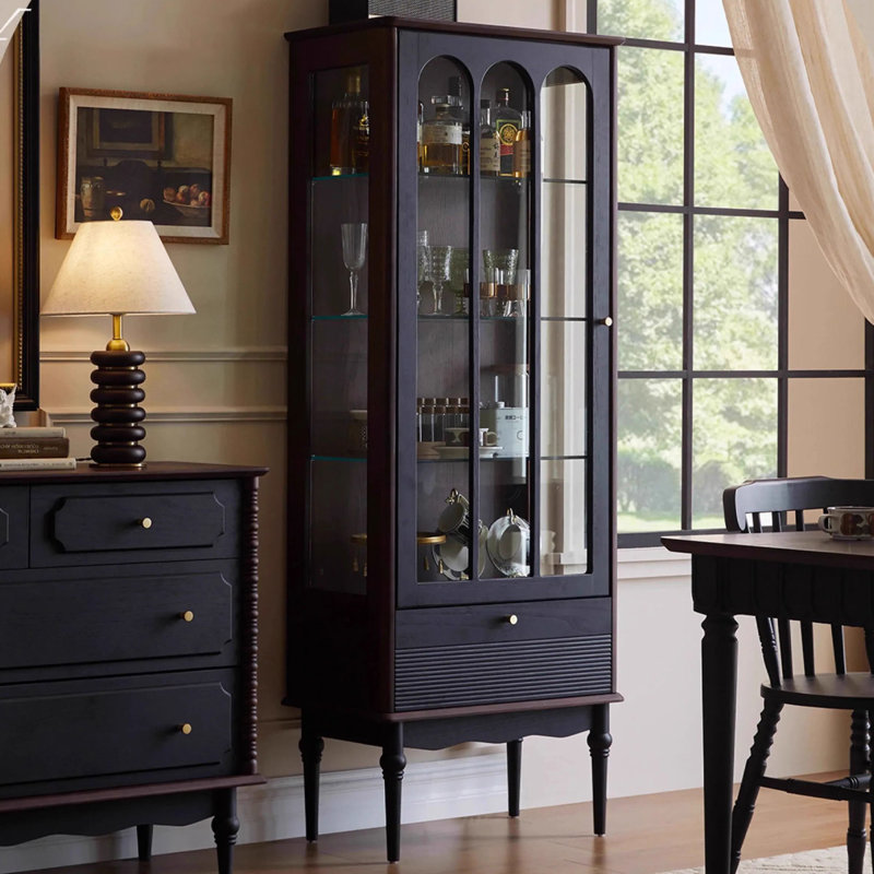 Black Solid wood Display Cases