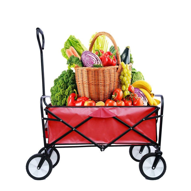 Chariot de plage pliant Wagon Garden (rouge), H 46,46 po x l 40,55 po x P 21,26 po, Rouge