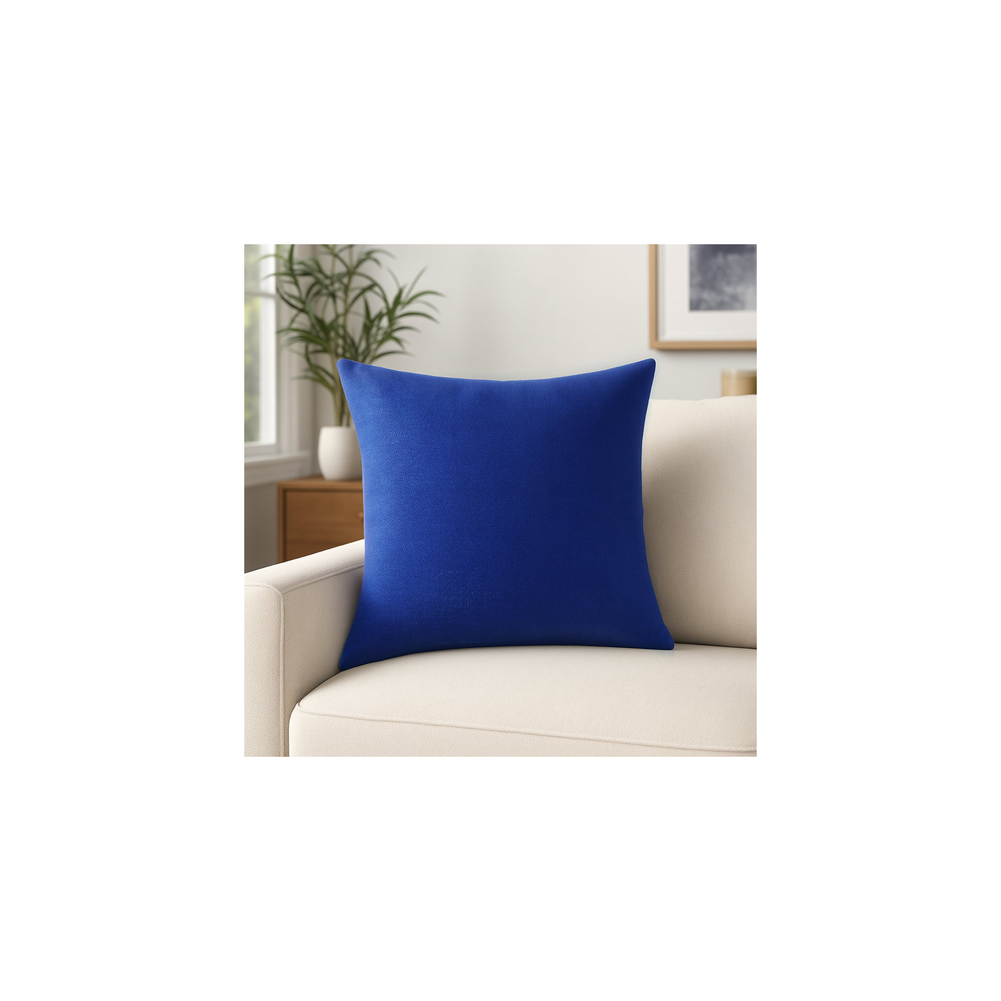 Linen Throw Square Pillow, Navy, Pillow Cover Only - No Insert