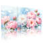Tableau mural sur toile tendue à motif floral de pivoines aquarelles (paquet de 3)-1546019067