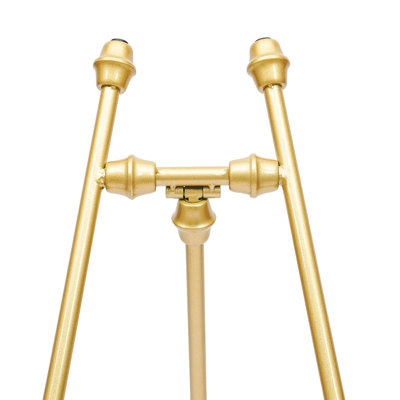 Golden Wedding Easel 46.5 Inch Tall Metal Display Stand Portable Adjustable Floor Sign Rack for Welcome Sign Poster Art Display