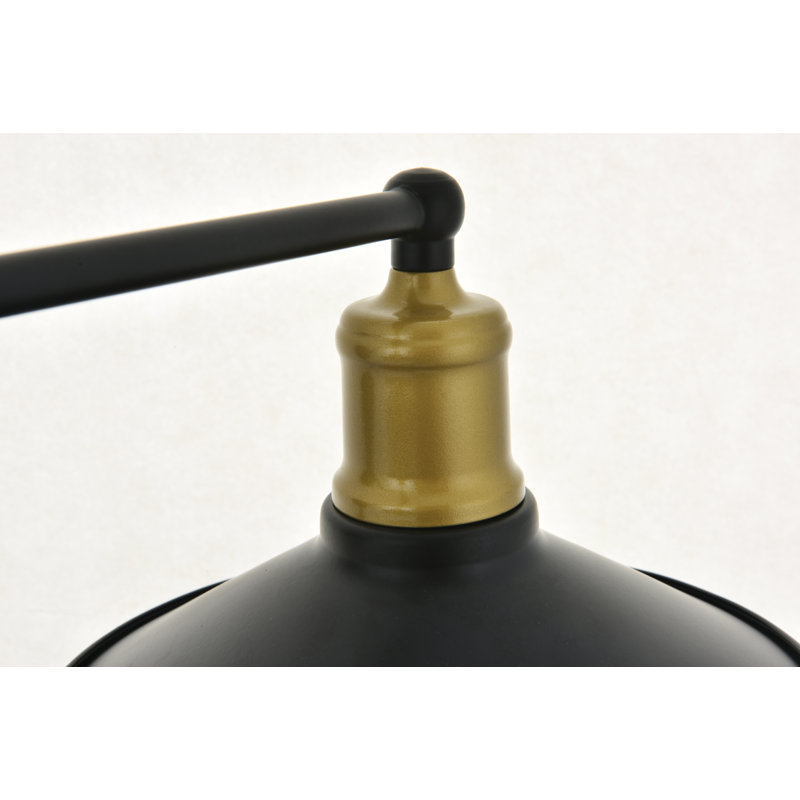 Elborough 3 - Light Bath Sconce, 5.8" H x 20.9" W x 20.9" D, 2 Lights, Black/Brass