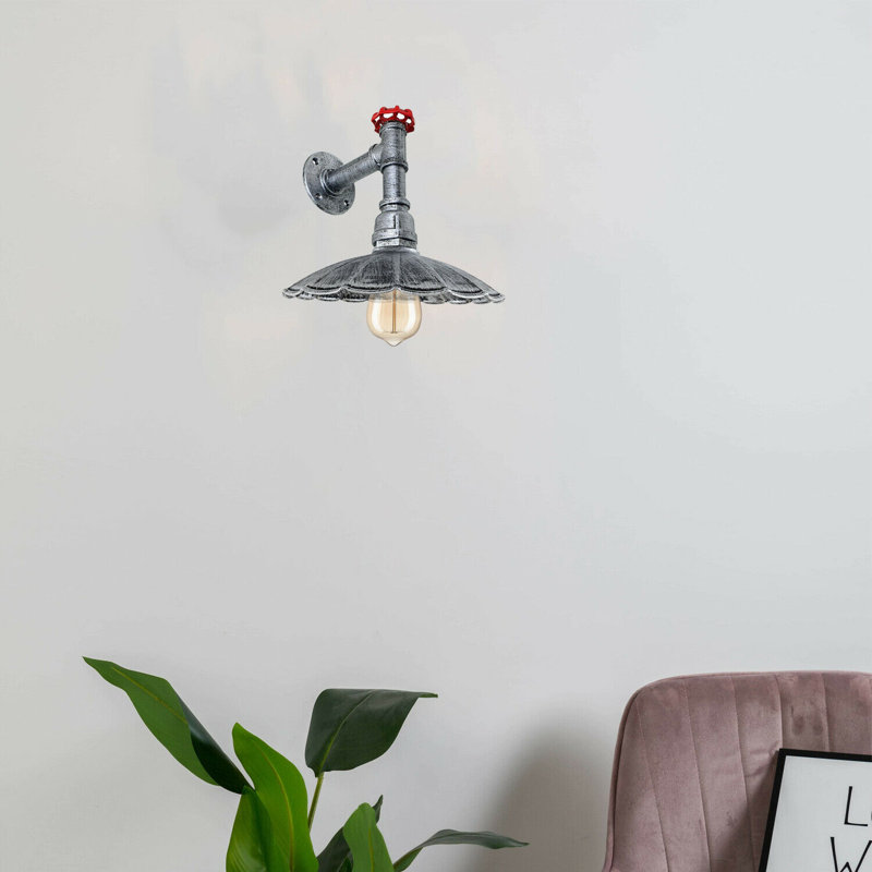 Infield Armed Sconce, Brushed Silver