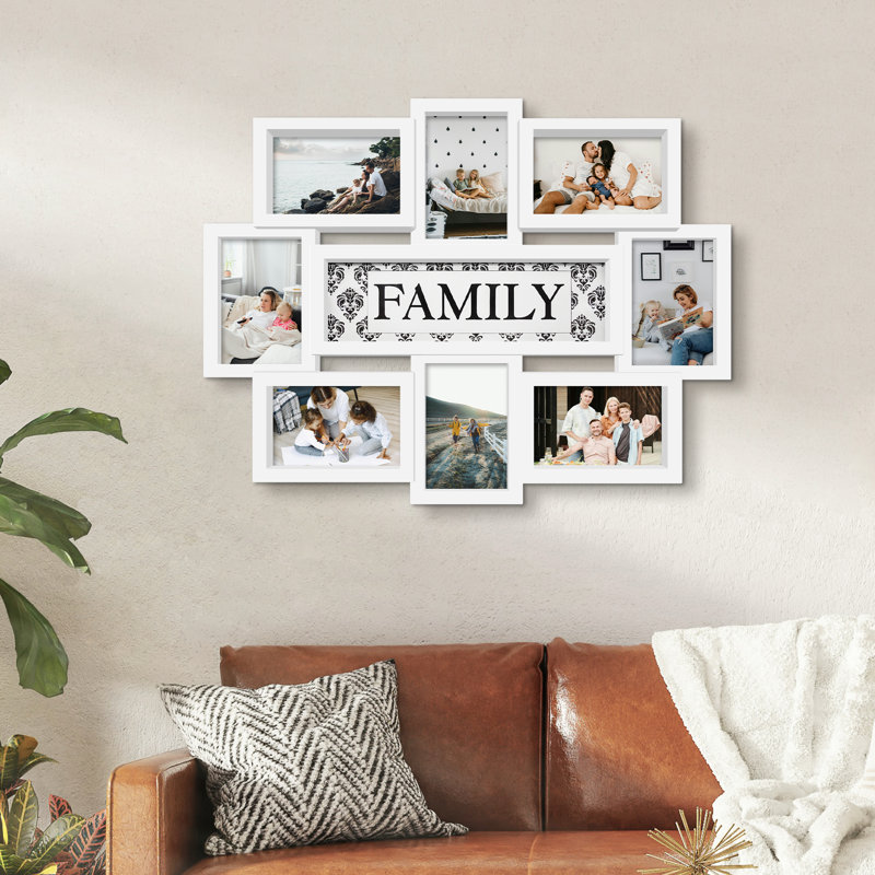 Cadre photo pour 8 personnes Pourteau, Blanc