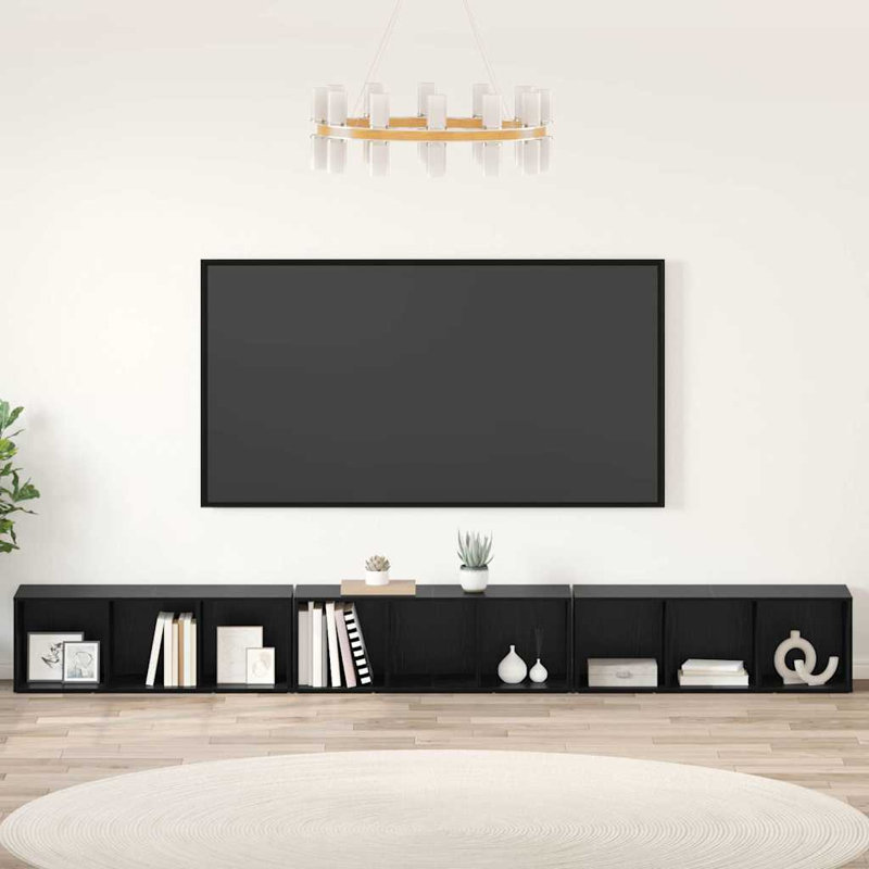  TV Cabinet, Black Oak