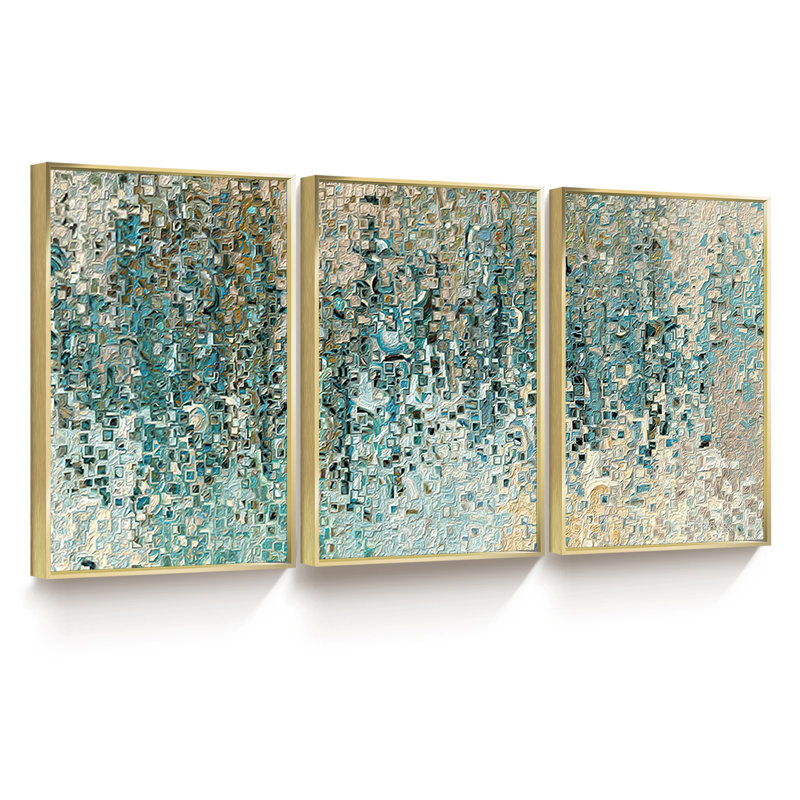 Paysage abstrait - Ensemble de 3 reproductions de cadres photo sur toile