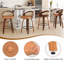 Ensemble de 2 tabourets pivotants, structure en bois moderne avec dossier en rotin, cuir PU pour comptoir de cuisine, tabourets de bar rembourrés Mid-Century-1819916563