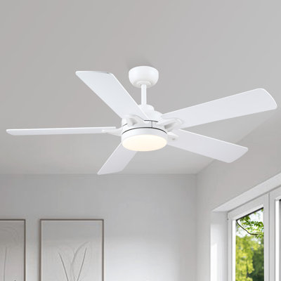 Ventilateur de plafond de 52 pouces avec lumières et télécommande, ventilateurs de plafond à profil bas avec 5 pales à double face et moteur à courant continu réversible