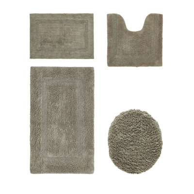 Lux  Premium 2370 GSM 100% Cotton 4 Piece Bath Rug Sets, Machine Washable, Super Absorbent & Tufted Weave Reversible Bath Mat for Bathroom, Shower, and Tub, Oeko-Tex Certified Bathroom Rugs, Beige