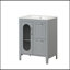 Meuble-lavabo 24 po avec lavabo, meuble-lavabo avec deux tiroirs et porte, tablette réglable, bois massif et panneau de fibres à densité moyenne-171992520