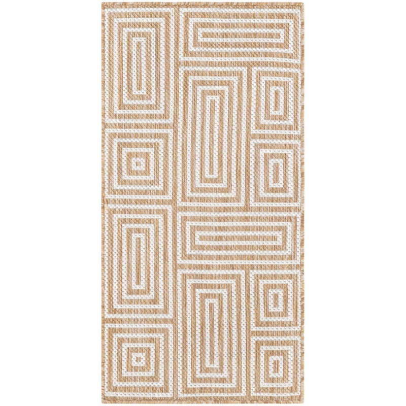 Tapis contemporain de style taupe Bello, Tapis de couloir 2 pi x 4 pi 1 po