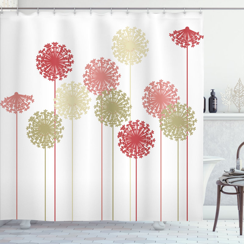 Mixed Shower Curtain with Hooks Included, 75" H x 69" W, Coconut Cream