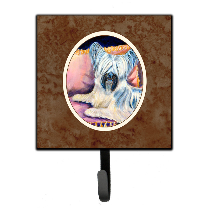 Pelin Metal Wall Organizer with Key Hooks, Brown/Salmon/Blue, Skye Terrier