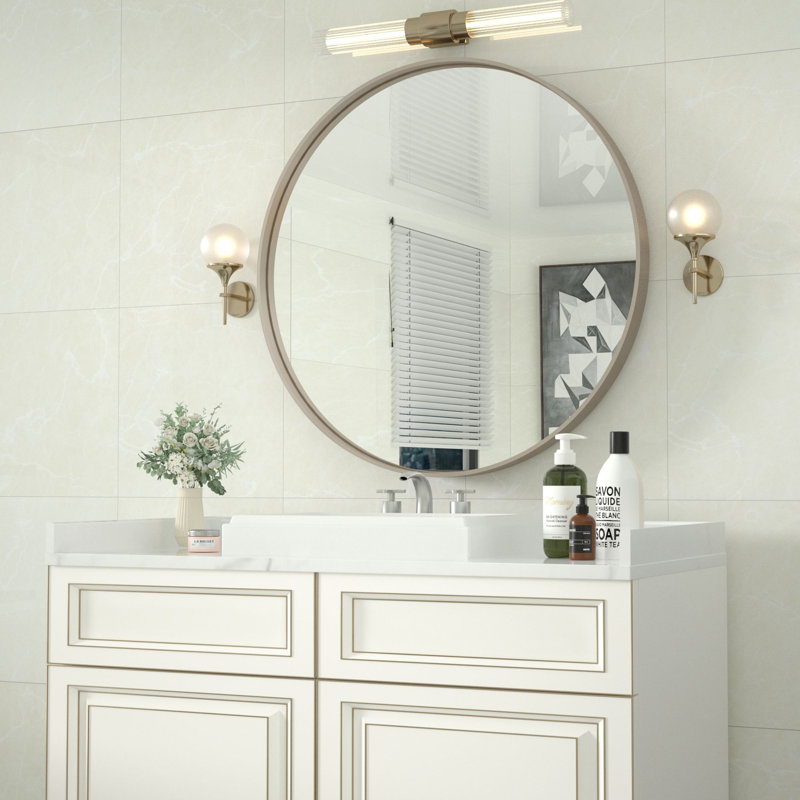Miroir mural Lynneann, Rose, 30 po x 30 po