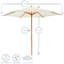 Wooden Garden Parasol & Base - 2.7m-687001687-687001686