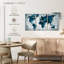 Impression sur toile multicolore carte du monde-93059213