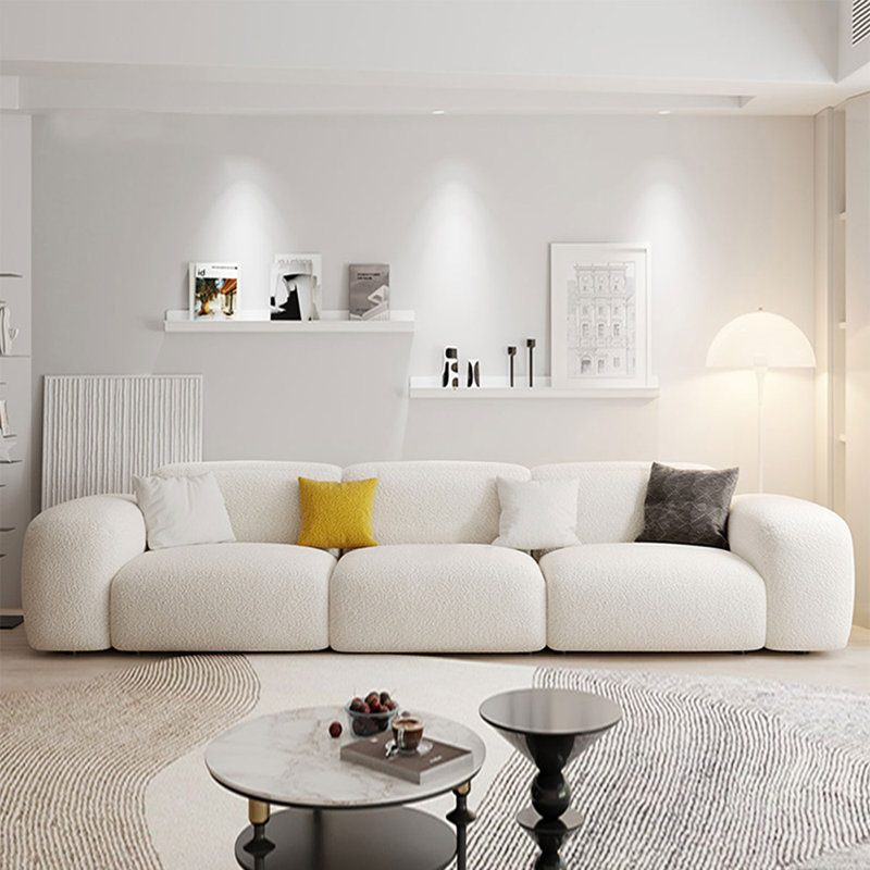 Coussin modulaire 118,11 po blanc 100% polyester