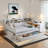 Multifunctional Wooden Daybed With Storage Shelves, Study Desk And 2 Drawers-75303003-75303002