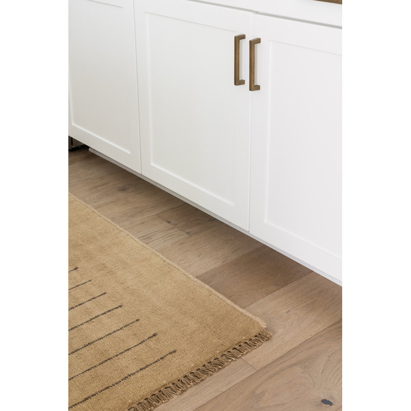 Pure Salt by Momeni Corfu Hand Tufted Wool and Cotton Geometric Beige Area Rug, Rectangle 6'3" x 9'