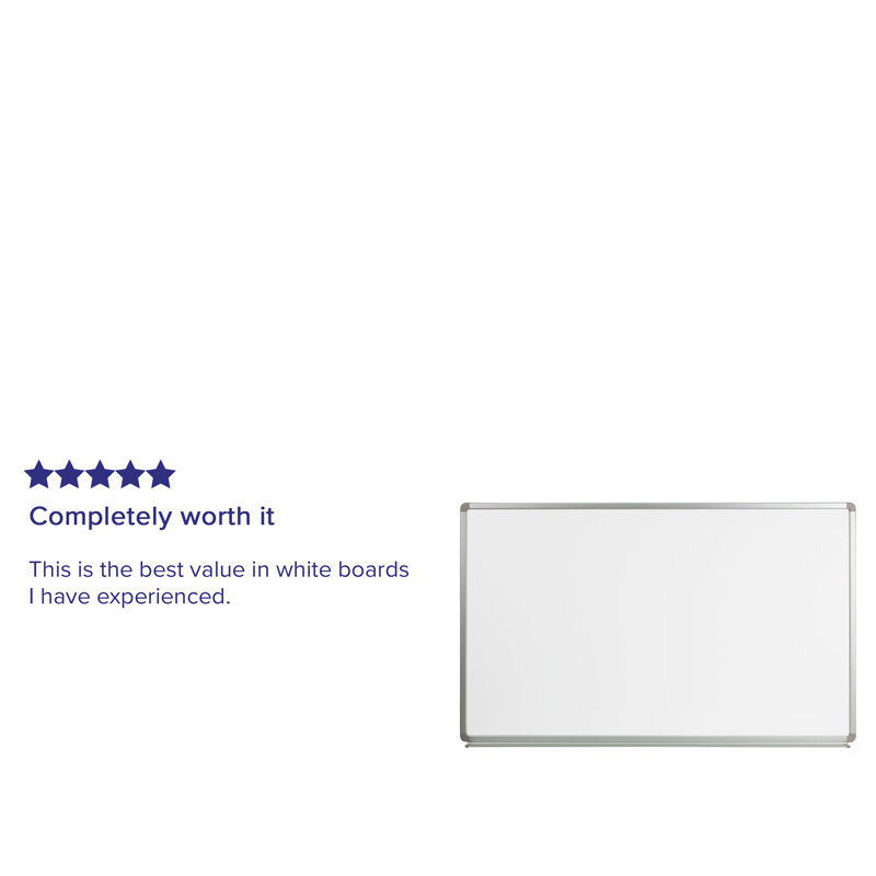 Magnes 3' W x 2' H Magnetic Marker Board with Galvanized Aluminum Frame, 3' H x 5' W