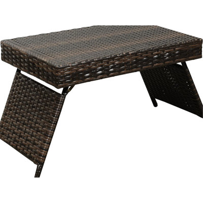 Table portative brune de style américain pliable, légère, 7,04 lb, résistante aux intempéries, sans assemblage, 16 hauteurs, prête à l'emploi