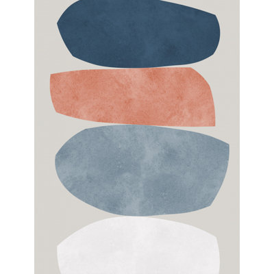 Équilibré formes abstraites par Vitor Costa - Art mural abstrait - toile encadrée 24 x 36 (blanc)