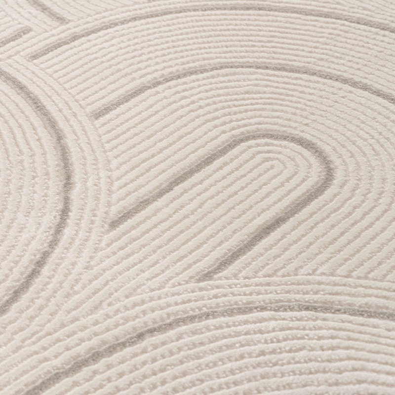 Carmel Modern Arc Cream/Grey Area Rug, Rectangle 120 x 170 cm