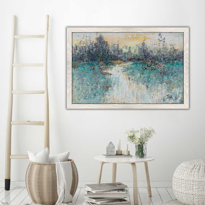 « wild fields », reproduction de peinture à l’acrylique encadrée, H 21,5 po x l 27,5 po x P 0,75 po