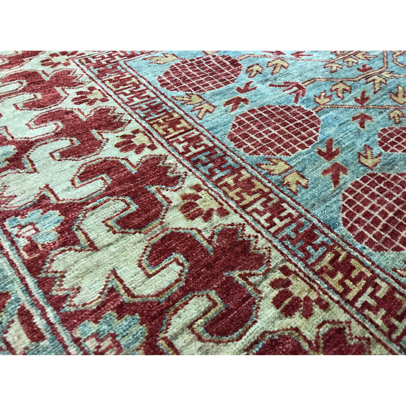 Kotanabad Wool Oriental Area Rug in Blue/Red/Beige