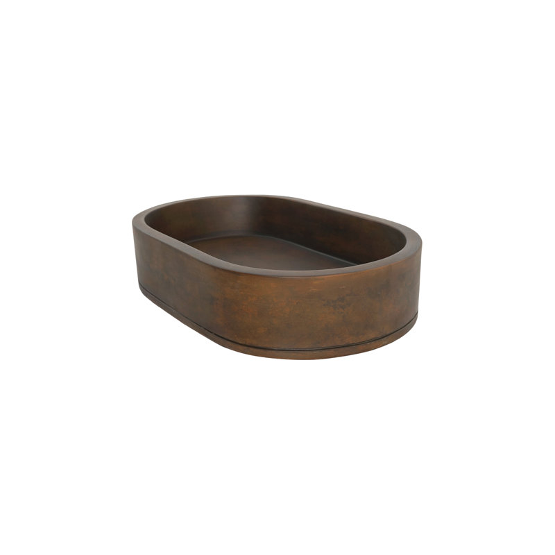 Barclay Uri 22.75'' Concrete Oval Bathroom Sink, Vintage Brown