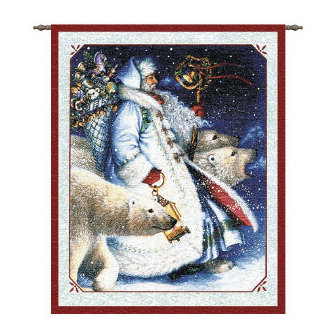 Tapisserie Père Noël et ours polaires
