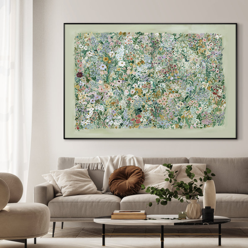 Très grande reproduction d'art sur toile - Wildflower Meadow, H 46 po x l 72 po