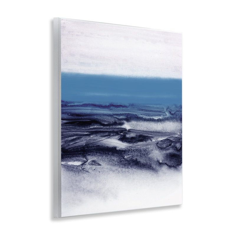 Aquarelle paysage sur plaque murale bleue, design par 1x