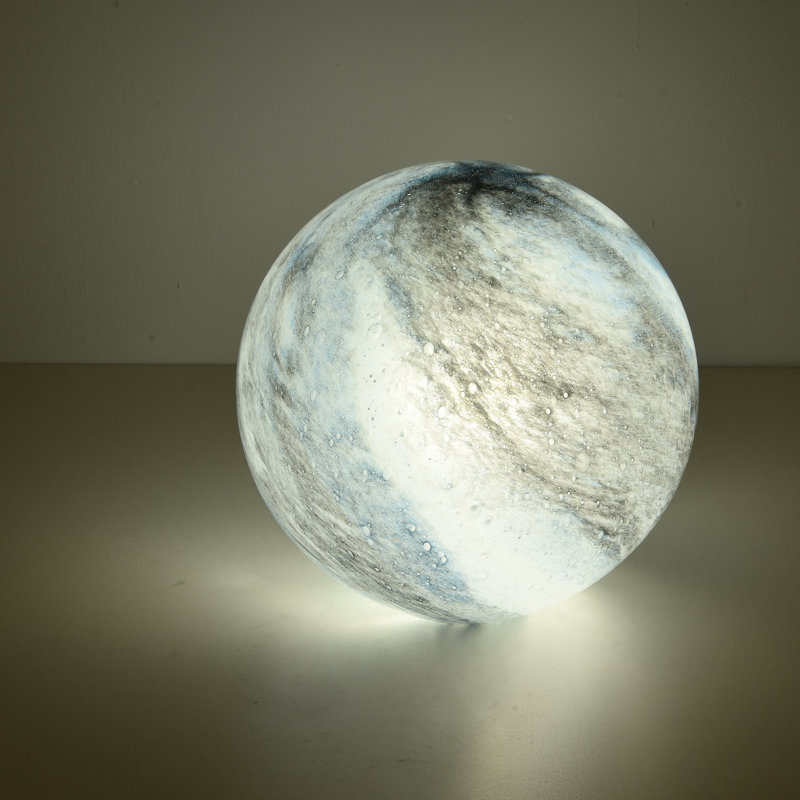 Grisham Glass Globe Lamp, Blue/Grey